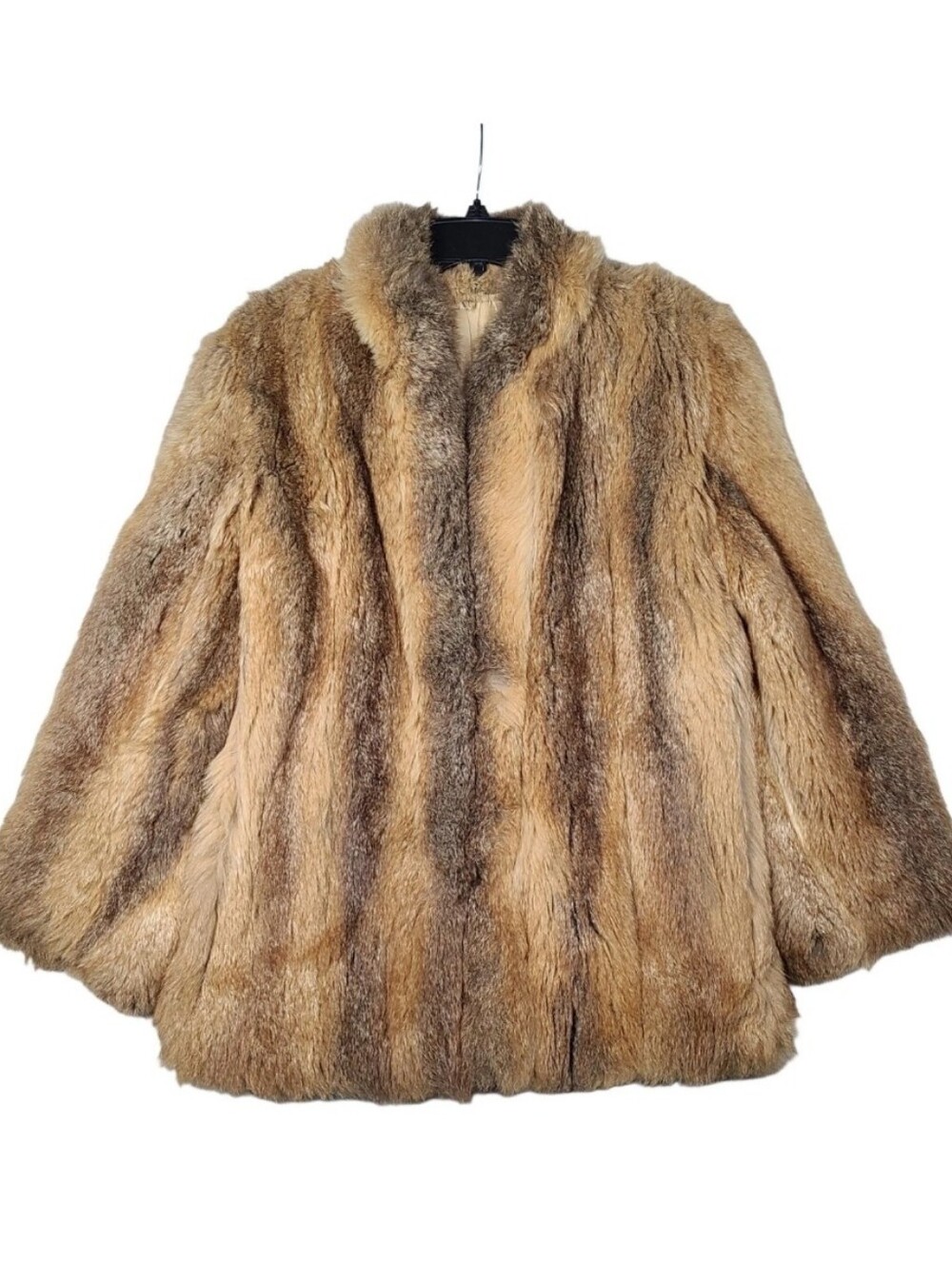 SAGA Vintage Fox Fur Luxury Stunning Coat Brown Size 12 Large Lined Mob Wife 80s
